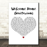Metallica Welcome Home (Sanitarium) White Heart Decorative Wall Art Gift Song Lyric Print