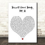Little Mix Secret Love Song, Pt. II White Heart Decorative Wall Art Gift Song Lyric Print