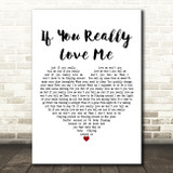 Stevie Wonder If You Really Love Me White Heart Decorative Wall Art Gift Song Lyric Print