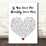 Brenda Lee If You Love Me (Really Love Me) White Heart Decorative Gift Song Lyric Print