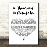 The Shires A Thousand Hallelujahs White Heart Decorative Wall Art Gift Song Lyric Print