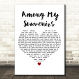 Connie Francis Among My Souvenirs White Heart Decorative Wall Art Gift Song Lyric Print