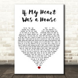 Owl City If My Heart Was a House White Heart Decorative Wall Art Gift Song Lyric Print