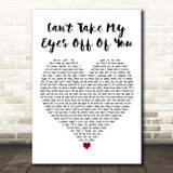 Lauryn Hill Cant Take My Eyes Off Of You White Heart Decorative Gift Song Lyric Print