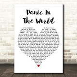 Be Bop Deluxe Panic In The World White Heart Decorative Wall Art Gift Song Lyric Print