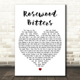 Michael Stanley Rosewood Bitters White Heart Decorative Wall Art Gift Song Lyric Print