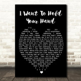 I Want To Hold Your Hand The Beatles Black Heart Quote Song Lyric Print