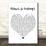 Frank Hamilton Flaws & Ceilings White Heart Decorative Wall Art Gift Song Lyric Print