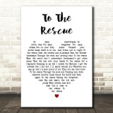 The Divine Comedy To The Rescue White Heart Decorative Wall Art Gift Song Lyric Print