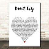 New Kids On The Block Don't Cry White Heart Decorative Wall Art Gift Song Lyric Print