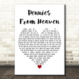 Inner City Pennies From Heaven White Heart Decorative Wall Art Gift Song Lyric Print