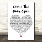 Silk Sonic Leave The Door Open White Heart Decorative Wall Art Gift Song Lyric Print