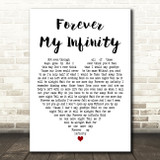 Sully Erna Forever My Infinity White Heart Decorative Wall Art Gift Song Lyric Print