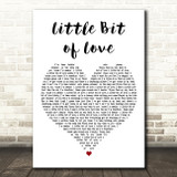 Tom Grennan Little Bit of Love White Heart Decorative Wall Art Gift Song Lyric Print