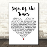 Harry Styles Sign Of The Times White Heart Decorative Wall Art Gift Song Lyric Print
