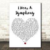 The Supremes I Hear A Symphony White Heart Decorative Wall Art Gift Song Lyric Print