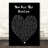 Calum Scott You Are The Reason Black Heart Song Lyric Quote Print
