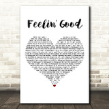 Christina Grimmie Feelin' Good White Heart Decorative Wall Art Gift Song Lyric Print