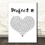 The Beautiful South Perfect 10 White Heart Decorative Wall Art Gift Song Lyric Print