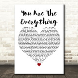R.E.M. You Are The Everything White Heart Decorative Wall Art Gift Song Lyric Print