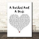 Doris Day A Bushel And A Peck White Heart Decorative Wall Art Gift Song Lyric Print