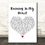 Leo Sayer Raining In My Heart White Heart Decorative Wall Art Gift Song Lyric Print