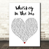Metallica Whiskey In The Jar White Heart Decorative Wall Art Gift Song Lyric Print