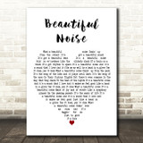 Neil Diamond Beautiful Noise White Heart Decorative Wall Art Gift Song Lyric Print
