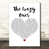 Paloma Faith The Crazy Ones White Heart Decorative Wall Art Gift Song Lyric Print
