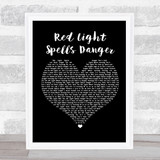 Billy Ocean Red Light Spells Danger Black Heart Song Lyric Quote Print