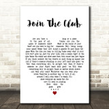 Lucy Spraggan Join The Club White Heart Decorative Wall Art Gift Song Lyric Print