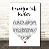 Letlive Foreign Cab Rides White Heart Decorative Wall Art Gift Song Lyric Print