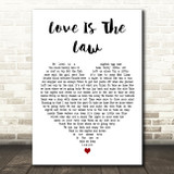 Seahorses Love Is The Law White Heart Decorative Wall Art Gift Song Lyric Print