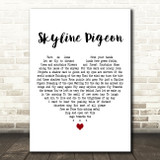 Elton John Skyline Pigeon White Heart Decorative Wall Art Gift Song Lyric Print