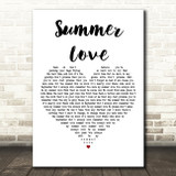 One Direction Summer Love White Heart Decorative Wall Art Gift Song Lyric Print