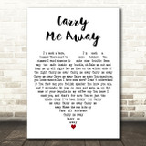 John Mayer Carry Me Away White Heart Decorative Wall Art Gift Song Lyric Print