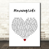 Neil Diamond Morningside White Heart Decorative Wall Art Gift Song Lyric Print