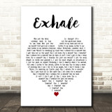 Sabrina Carpenter Exhale White Heart Decorative Wall Art Gift Song Lyric Print