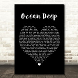 Cliff Richard Ocean Deep Black Heart Song Lyric Quote Print
