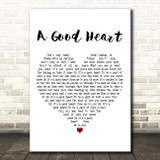 Elton John A Good Heart White Heart Decorative Wall Art Gift Song Lyric Print