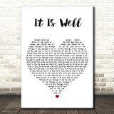 Bethel Music It Is Well White Heart Decorative Wall Art Gift Song Lyric Print