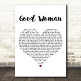 Maren Morris Good Woman White Heart Decorative Wall Art Gift Song Lyric Print