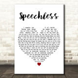 Robin Schulz Speechless White Heart Decorative Wall Art Gift Song Lyric Print