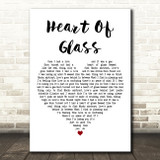 Blondie Heart Of Glass White Heart Decorative Wall Art Gift Song Lyric Print