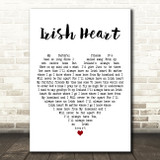 Derek Ryan Irish Heart White Heart Decorative Wall Art Gift Song Lyric Print