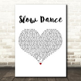 John Legend Slow Dance White Heart Decorative Wall Art Gift Song Lyric Print