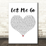 3 Doors Down Let Me Go White Heart Decorative Wall Art Gift Song Lyric Print