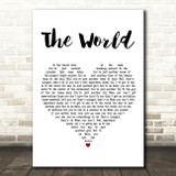Brad Paisley The World White Heart Decorative Wall Art Gift Song Lyric Print