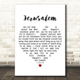 Hubert Parry Jerusalem White Heart Decorative Wall Art Gift Song Lyric Print