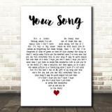 Janet Devlin Your Song White Heart Decorative Wall Art Gift Song Lyric Print
